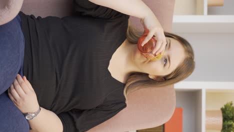 Vertical-video-of-Woman-drinking-water-for-healthy-life.